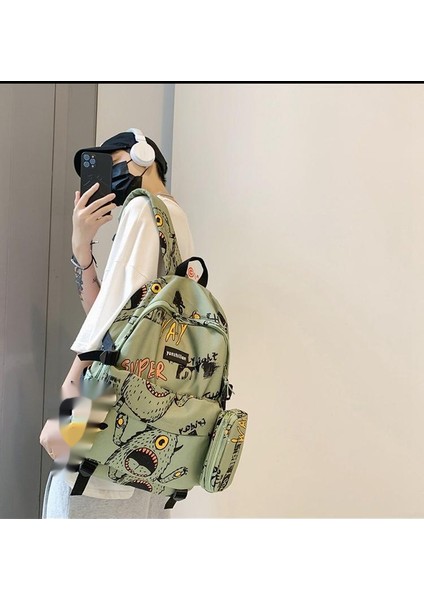 Sokak Trendi Ortaokul Öğrencileri Kişilik Grafiti Büyük Kapasiteli Seyahat Sırt Çantası (Yurt Dışından) fırsatları