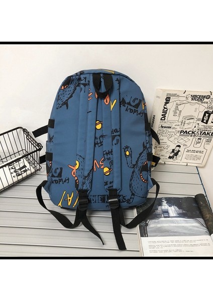 Sokak Trendi Ortaokul Öğrencileri Kişilik Grafiti Büyük Kapasiteli Seyahat Sırt Çantası (Yurt Dışından) fırsatları