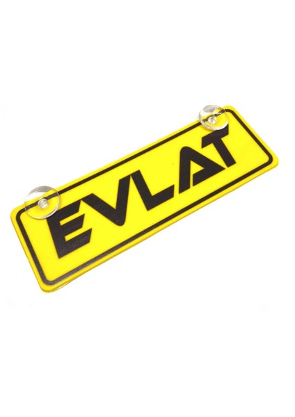 Evlat Yazılı Sarı Dekor Plaka Vantuzlu Cam Süsü