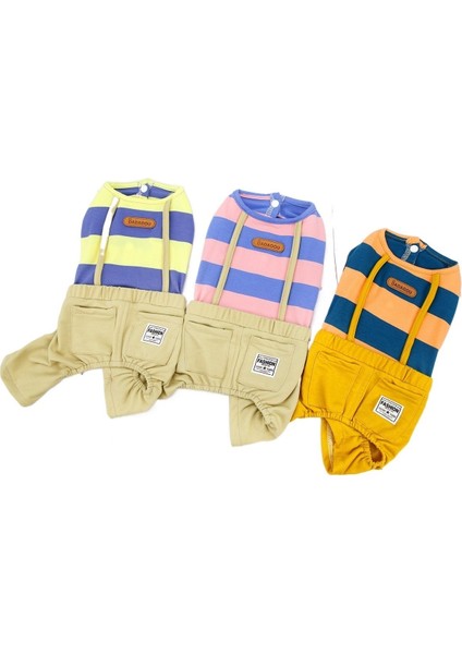 3 Çizgili Tulum Yavru Köpek Giysisi (Yurt Dışından)