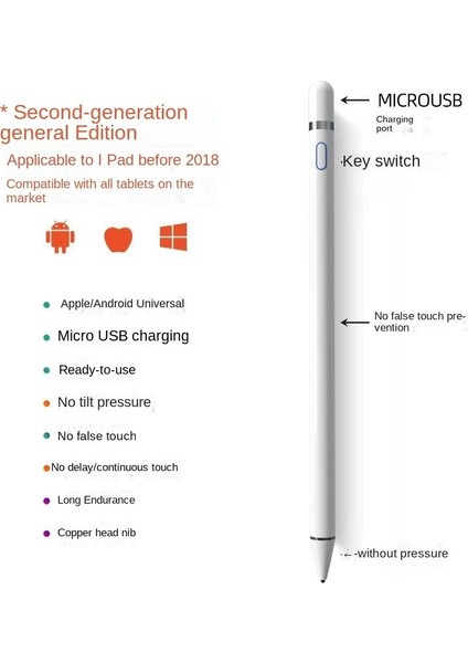 ipad Dokunmatik Ekran Kalemi Tablet Kalemi (Yurt Dışından)