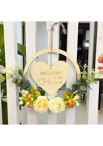 Yapay Çiçek Sevgililer Günü Çelengi Ahşap Kapı Dekorasyonu Asılı Etiket (Yurt Dışından) fiyatları