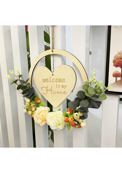 Yapay Çiçek Sevgililer Günü Çelengi Ahşap Kapı Dekorasyonu Asılı Etiket (Yurt Dışından) modelleri