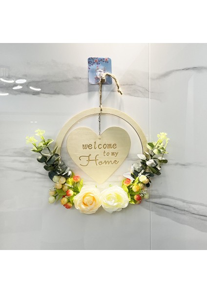 Yapay Çiçek Sevgililer Günü Çelengi Ahşap Kapı Dekorasyonu Asılı Etiket (Yurt Dışından) fırsatları