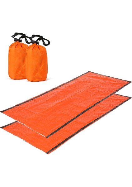 2pcs Tek Açık Uyku Tulumu Pe Alüminyum Film Spor Ilk Yardım Çadırı Uyku Tulumu Saklama Çantası ile Sıcak Acil Uyku Tulumu (Yurt Dışından)