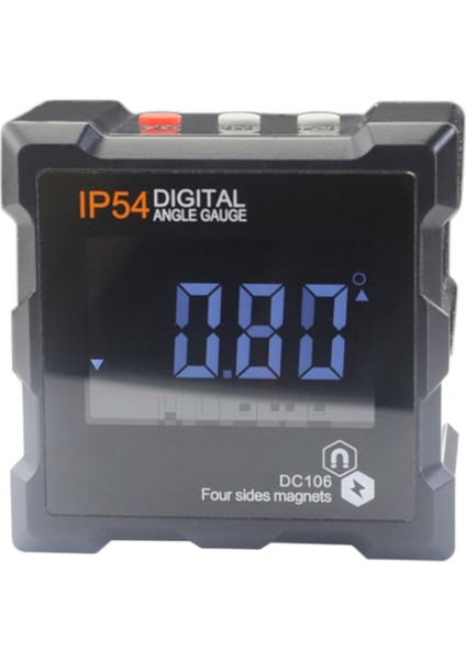 Etopoo Eğim Ölçer 4*90 Derece IP54 LCD Ekran Dört Taraflı Manyetik Dijital LCD Eğim Kutusu Açısı Eğimölçer (Yurt Dışından)