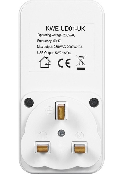 Mbw 2 USB Portu 5 V 2.1A Uk Plug Geri Sayım Zamanlayıcı Soket - Beyaz (Yurt Dışından)