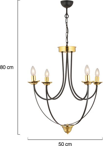 Obito 4Lü Siyah Gold Modern Sarkıt Yatak odası Retro Salon Avize