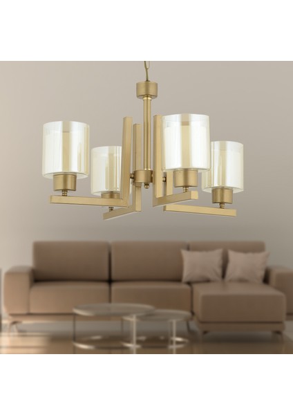 Tisse 4 Lü Eskitme Boyalı Çift Camlı Modern Genç Odası Yatak Odası Salon Avize