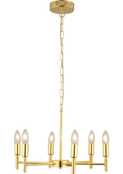 Vaneo 6 Lı Gold Modern Genç Odası Mutfak Salon Avize