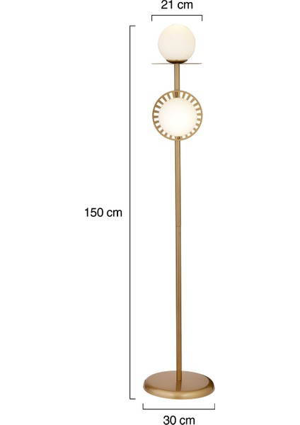 Rakes Eskitme Beyaz Camlı Modern Tasarım Metal Lambader