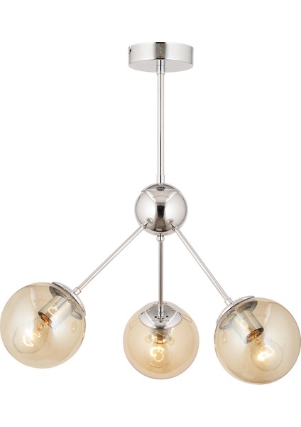 Meyo 3Lü Krom Bal Camlı Modern Genç Odası Yatak Odası Salon Avize modelleri