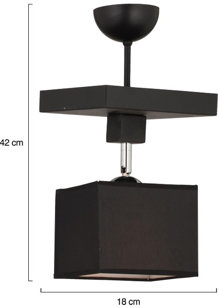 Grande Siyah Tekli Modern Koridor Mutfak Salon Plafonyer Avize