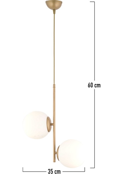 Malibu 2 Li Eskitme Modern Genç Odası Mutfak Salon Avize