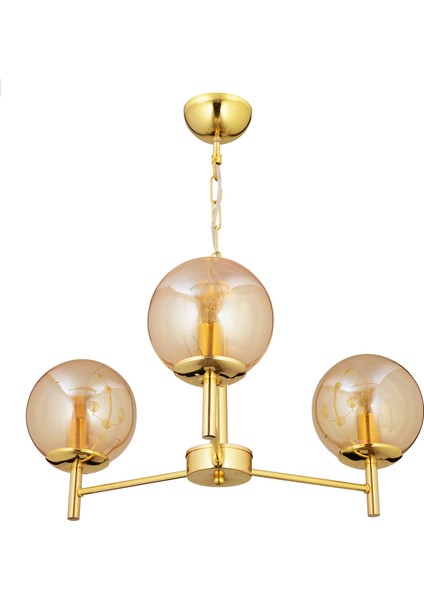Minar 3Lü Gold Kaplama Modern Yatak odası Salon Avize