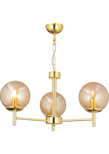 Minar 3Lü Gold Kaplama Modern Yatak odası Salon Avize