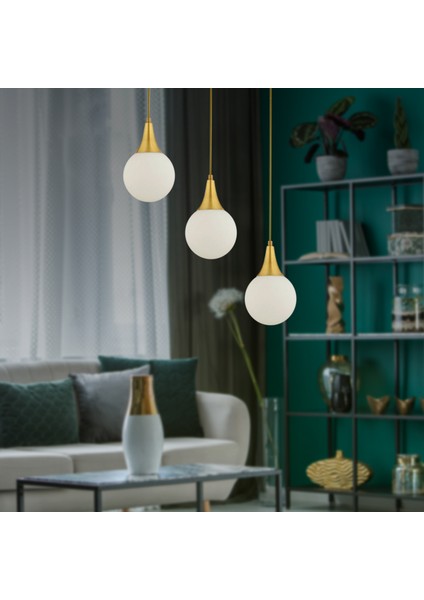 Damla 3 Lü Sıralı Eskitme Modern Sarkıt Mutfak Oturma Odası Salon Sarkıt Avize