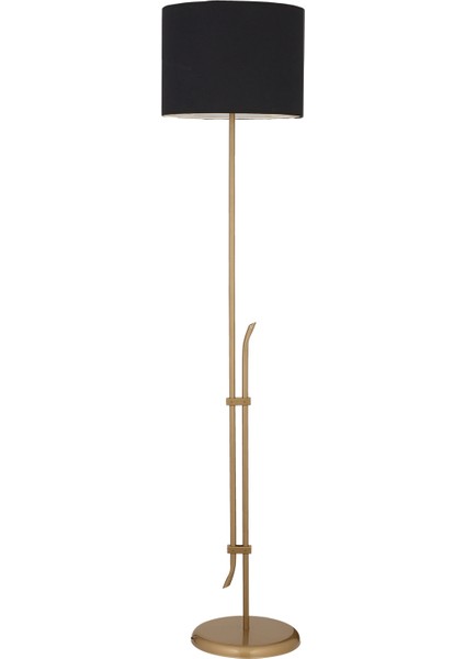 Jolly Siyah Şapkalı Eskitme Modern Tasarım Ayaklı Abajur Lamba Metal Lambader