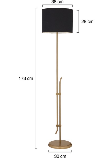 Jolly Siyah Şapkalı Eskitme Modern Tasarım Ayaklı Abajur Lamba Metal Lambader