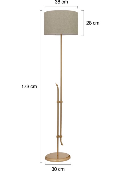 Jolly Eskitme Şapkalı Eskitme Modern Tasarım Ayaklı Abajur Lamba Metal Lambader