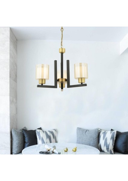 Tisse 3 Lü Eskitme Siyah Modern Yatak Odası Mutfak Oturma Odası Salon Avize