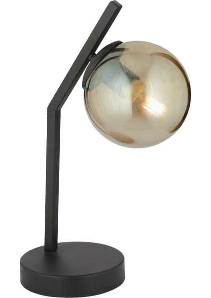 Feris Siyah Bal Camlı Masa Lambası Salon-Yatak Odası Modern Retro Abajur