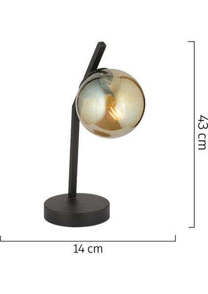 Feris Siyah Bal Camlı Masa Lambası Salon-Yatak Odası Modern Retro Abajur modelleri