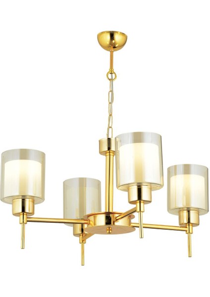 Cemre 4 Lü Gold Modern Yatak Odası Salon Avize
