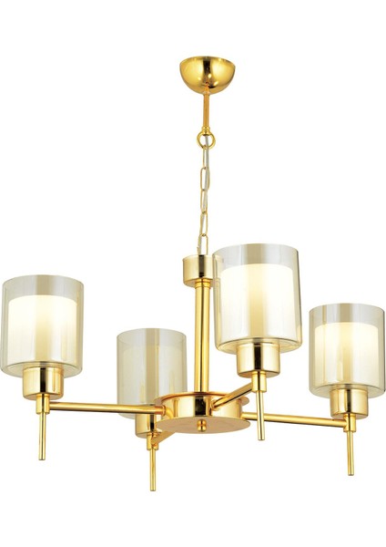 Cemre 4 Lü Gold Modern Yatak Odası Salon Avize