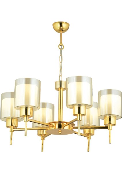 Cemre 6 Lı Gold Modern Yatak Odası Salon Avize