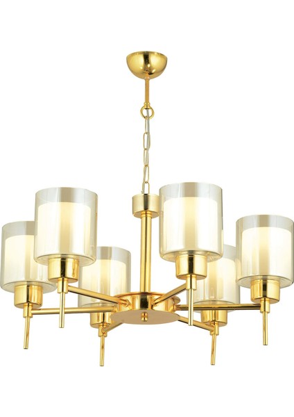 Cemre 6 Lı Gold Modern Yatak Odası Salon Avize