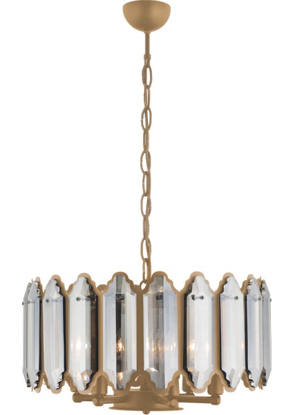 Yezda Yuvarlak Eskitme Kristalli, Taşlı Modern Tasarım Kristal Salon Avize