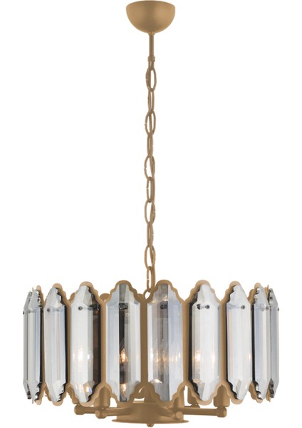 Yezda Yuvarlak Eskitme Kristalli, Taşlı Modern Tasarım Kristal Salon Avize