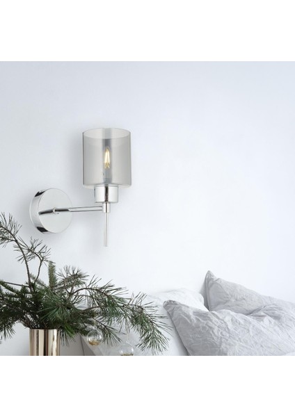 Cemre Krom Duvar Lambası Yatak Odası-Yatak Başı-Banyo İçin Modern Aplik
