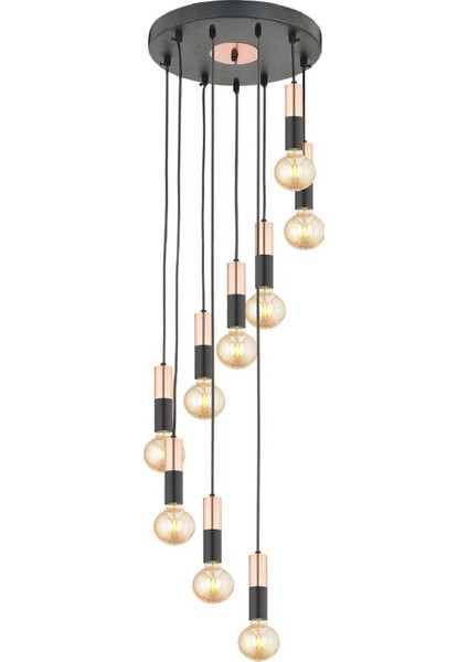 Miranda 9Lu Sarkıt Bakır Sarkıt Modern Genç Odası Mutfak Salon Sarkıt Avize