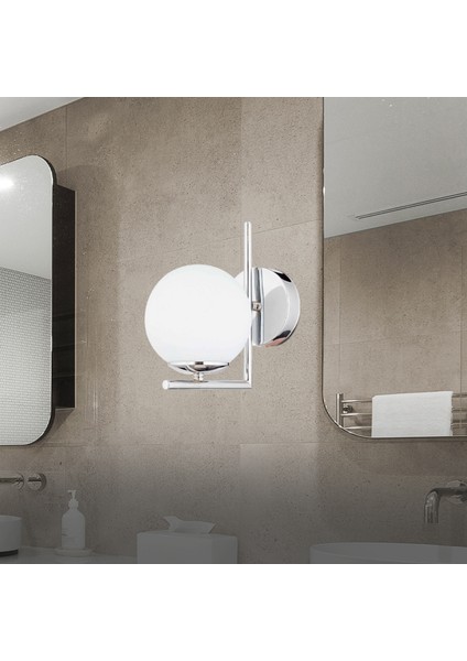 Sara Krom Kaplama Duvar Lambası Yatak Odası-Yatak Başı-Banyo İçin Modern Aplik