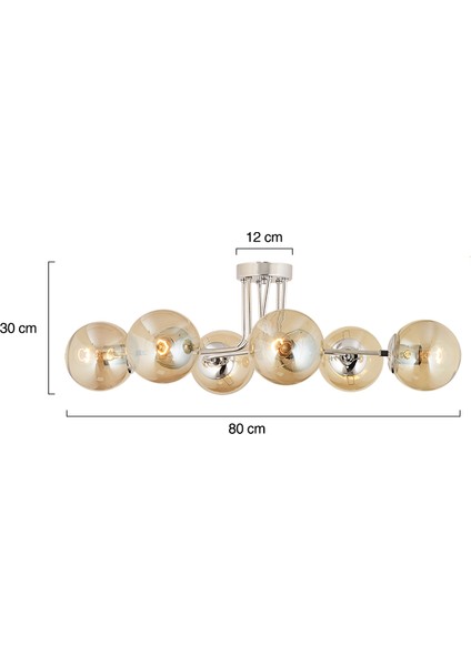 Tanyer 6Lı Krom Modern Sarkıt Yatak odası Salon Avize