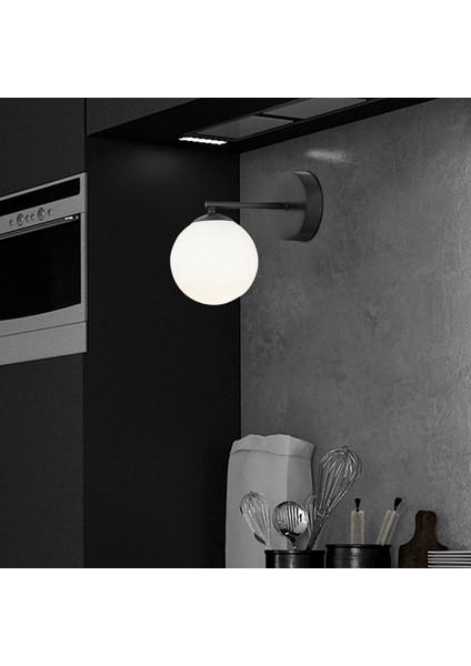 Elvin Siyah Duvar Lambası Yatak Odası-Yatak Başı-Banyo İçin Modern Retro Aplik