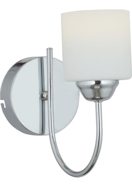 Esila Krom Kaplamalı Duvar Lambası Yatak Odası-Yatak Başı-Banyo İçin Modern Aplik