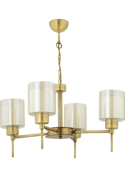 Hanzade Yuvarlak Eskitme Kristalli, Taşlı Modern Tasarım Kristal Salon Avize