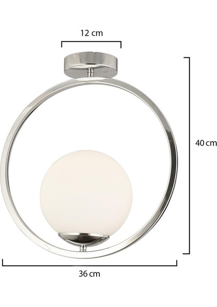 Lifos Tekli Krom Kaplamalı Plafonyer Modern Mutfak Salon Avize