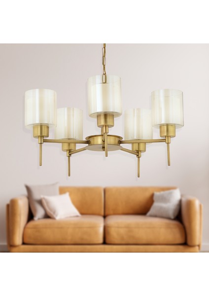 Goldie 5 Li Eskitme Modern Yatak Odası Salon Avize