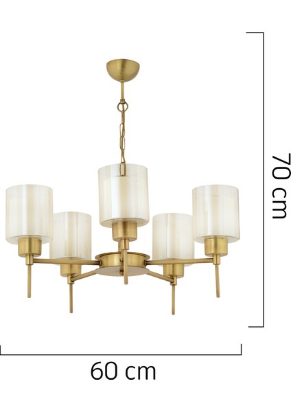 Goldie 5 Li Eskitme Modern Yatak Odası Salon Avize