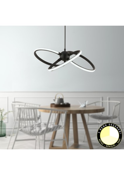 Apliqa Cassiel Sarkıt 54 Watt Ledli 3 Renkli Avize