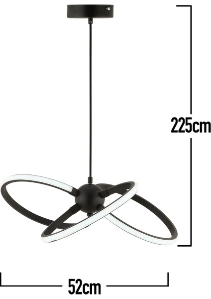 Apliqa Cassiel Sarkıt 54 Watt Ledli 3 Renkli Avize