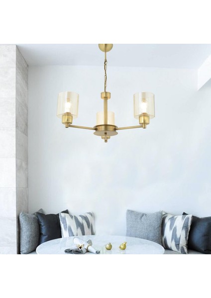 Geneva 3 Lü Eskitme Modern Yatak Odası Salon Avize