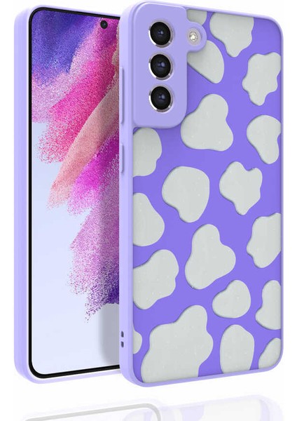 Samsung Galaxy S21 Fe Kılıf Kabartmalı Kamera Korumalı Desenli Darbe Emici Renkli Kapak (Nora)