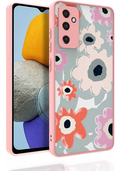 Samsung Galaxy M23 Kılıf Kabartmalı Kamera Korumalı Desenli Darbe Emici Renkli Kapak (Nora)