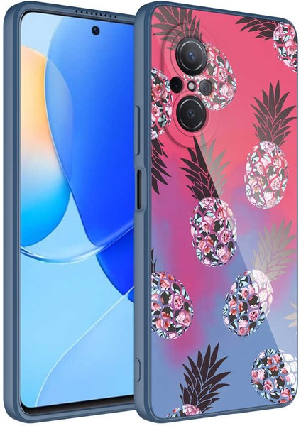 Huawei Nova 9 Se Kılıf Kamera Korumalı Bulut Desenli Renkli Sert Parlak Silikon Kapak (Epoksi)