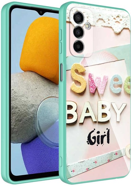 Samsung Galaxy M23 Kılıf Kamera Korumalı Bulut Desenli Renkli Sert Parlak Silikon Kapak (Epoksi)